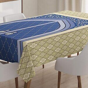 NEW Ambesonne 60" X 90" Moroccan Tablecloth Medieval Door w Ottoman Architecture